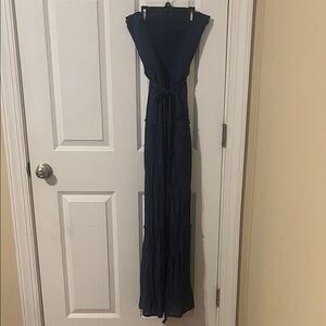 Elegant Navy Strapless Romper